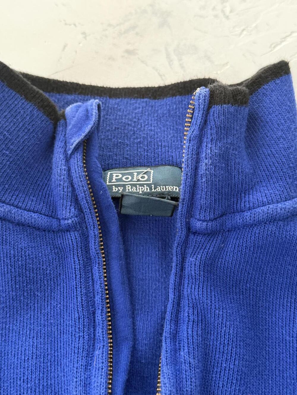 Vintage 90's WMNS Polo Ralph Lauren blue Full Zip sweater - Picture 3 of 4